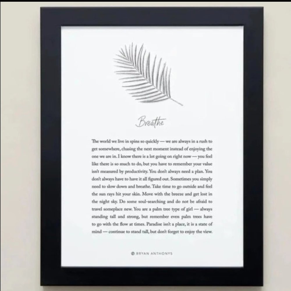 Bryan Anthonys - Breathe Illustration With Meaning 5x7 Framed Print - Black